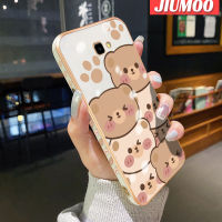 JIUMOO เคสปลอกสำหรับ Samsung J4บวก2018 J4การ์ตูนหมีน่ารักดีไซน์ใหม่เคสมือถือบางลายชุบเคสนิ่มกล้องฝาปิดเลนส์เต็มรูปแบบกันกระแทก