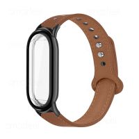 Strap for Xiaomi mi band 8 Smartband Accessories Leather Bracelet Case Protector for Mi Band 8 Wristband Protective Frames Shell Smartwatches