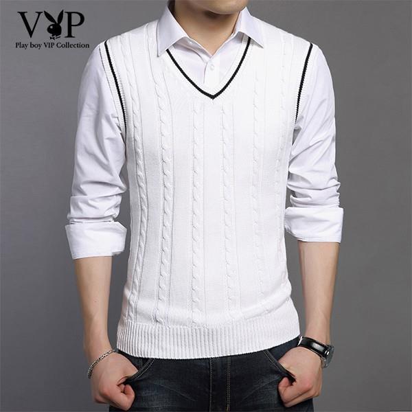 codtheresa-finger-hot-sale-ready-stock-mens-cusual-pure-wool-sweater-v-neck-knitwear