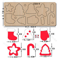 New Christmas set Wooden die Scrapbooking C-324-8 Cutting Dies for common die cutting machines on the market