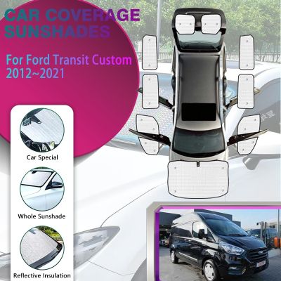 ☎ Car Sunshade Cover For Ford Transit Custom L2H2 L1H1 Kombi 2012 2021 Sunproof Sunscreen Window Coverage Curtains Car Accessories