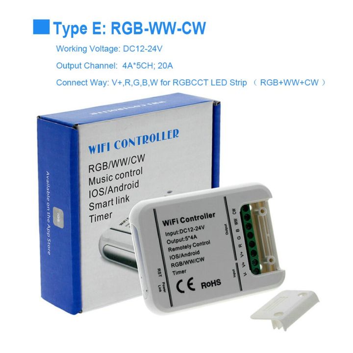 yingke-ตัวควบคุมไฟ-led-มินิ-wifi-rb-rgbw-rgb-ww-cw-ตัวควบคุมแถบไฟ-led-dc12-24v-สมาร์ทโฟนเมจิกโฮม-wifi-rgb