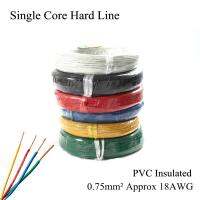 【✆HOT】 JAUN MALL 18AWG BV 0.75mm ² Single Strand Single Core Hard Line PVC ฉนวนสายไฟฟ้าสายอิเล็กทรอนิกส์ทองแดงบริสุทธิ์0.75มม. สแควร์