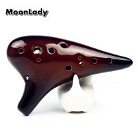 Alto C Key Ocarina 12หลุมเซรามิค Ocarina เครื่องดนตรี Bright Glossy Glaze Woodwind Instrument คุณภาพสูง Ocarina