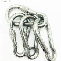 ▥☇◇ 1pcs Stainless Steel 304 Carabiner Carbine Snap Hook Key-Lock Various Sizes Carabiner Keychain for Climbing Camping Safety Hook