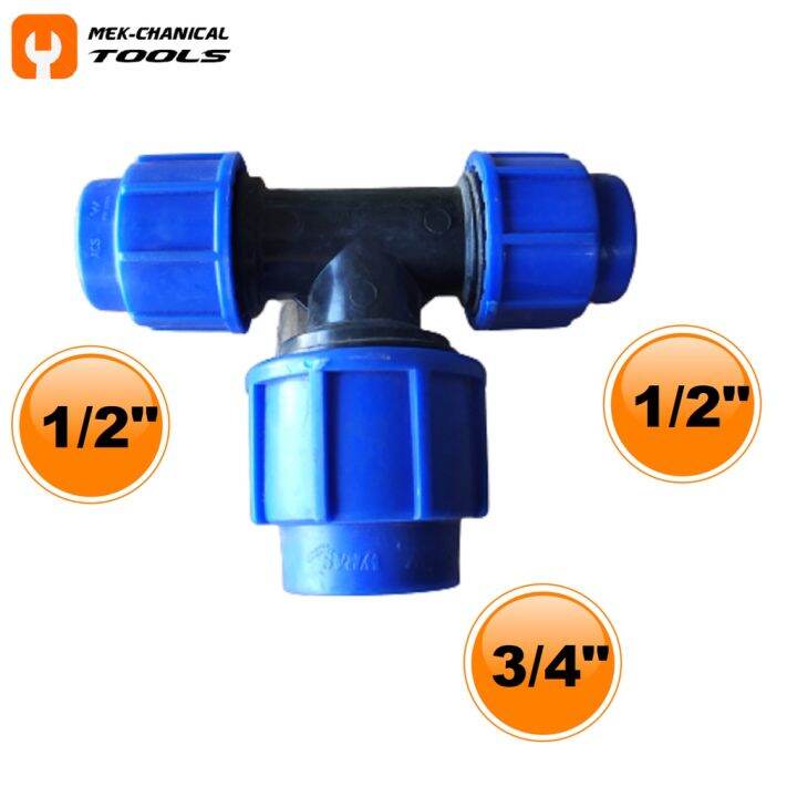 MDPE Fittings Range of Reducing Tee 1/2"x1/2"x3/4"
