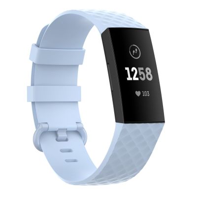 หัวเข็มขัดมีสีสันสายนาฬิกาข้อมือสายรัดข้อมือ TPU สำหรับ Fitbit Charge 4/ชาร์จ3/ชาร์จ3 SE ขนาด: L (สีขาว) (ลดเอง)