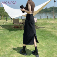 Molisa Fashion กระโปรง กระโปรงยีนส์ กระโปรงทรงเอ ทันสมัย นุ่มนวล สบายๆ สไตล์ WSQ2300HOL 42Z231020