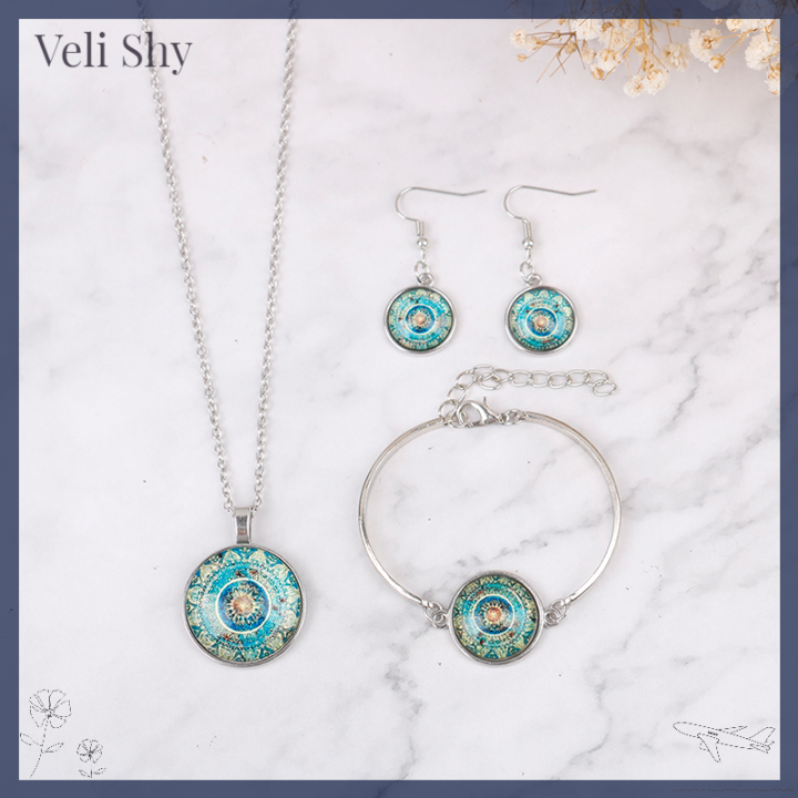 veli-shy-สร้อยคอจี้แก้ว-cabochon-สร้อยข้อมือต่างหูโยคะอินเดียเครื่องประดับ-mandala