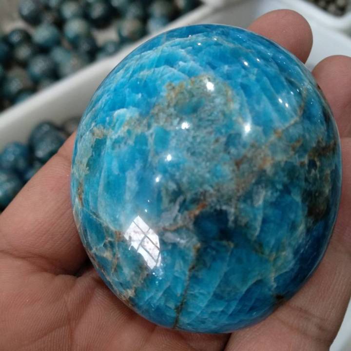 หินปาล์มขัดเงาแร่ธาตุสีน้ำเงิน110กรัม-มาดากัสการ์