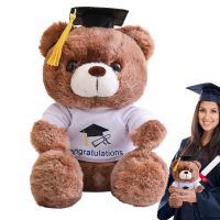 ตุ๊กตาหมีเทดดี้ส์สำหรับจบการศึกษาทำจากหมีจบการศึกษาพร้อมหมวกของคุณหมอย้อมเฟอร์ Kids Toys เครื่องประดับตั้งโต๊ะ