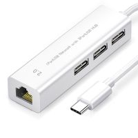 【LZ】❐☼  HONGDAK-USB 2.0 C Hub 4 em 1 4 portas estação de doca tipo-C divisor adaptador para laptop PC computador notebook PD RJ45