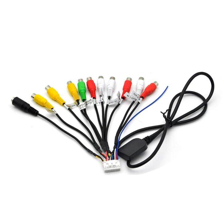 car-stereo-radio-rca-output-cable-wire-aux-in-adapter-subwoofer-amplifier-3-5mm-female-20pins-harness-head-unit-carplay