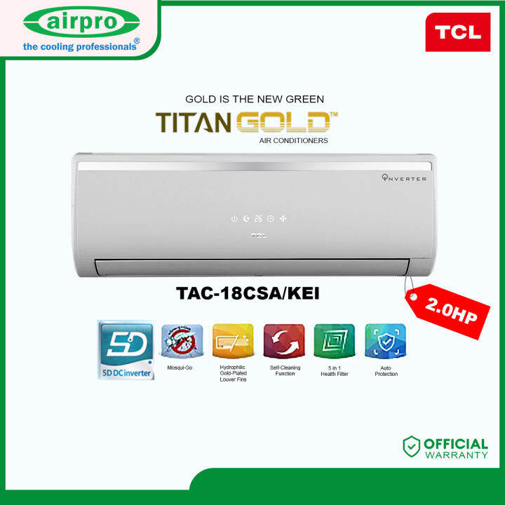TCL 2HP Inverter Aircon Split Type Air Conditioner TAC18CSA/KEI