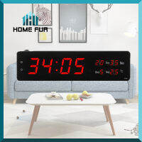 Home Fur นาฬิกา LED แขวนผนัง ขนาด 33X9X3CM รุ่น 3309 นาฬิกาดิจิตอล ไฟสีแดง – ตัวเรือนสีดำ ขอบสีเงิน