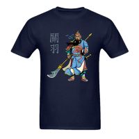 2023 NEWUnique Design Beijing Opera Chinese Hero Warrior Guan Yu พิมพ์เสื้อยืดเสื้อยืดผู้ชายแขนสั้นผ้าฝ้ายฤดูร้อนใหม่ S-3XL