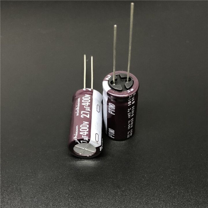 5pcs-50pcs-27uf-400v-nichicon-pt-series-12-5x25mm-high-ripple-current-long-life-400v27uf-aluminum-electrolytic-capacitor