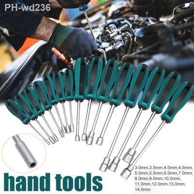 1Pc 3MM-14MM Socket Wrench Screwdriver Metal Hex Nut Key Manual Tool Screwdriver 15