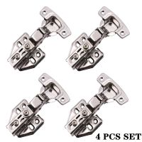 Stainless Steel Hydraulic Cabinet Door Hinges Damper Spring Mute Door Hinge Cupboard Hardware Accessories 4 Pcs/Set