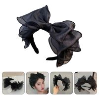 【CW】 Headband Bow Hair Knot Big Band Hoop Huge Headdress Accessories Veil Gothic