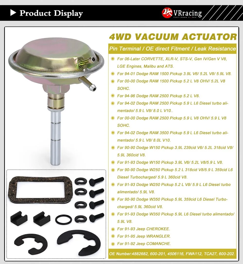 Front Axle 4WD Vacuum Actuator Shift Kit For 91-95 Jeep 90-02 Dodge Ram  1500 2500 3500 600202 4506116 4882682 4X4 Pickup Truck | Lazada Singapore