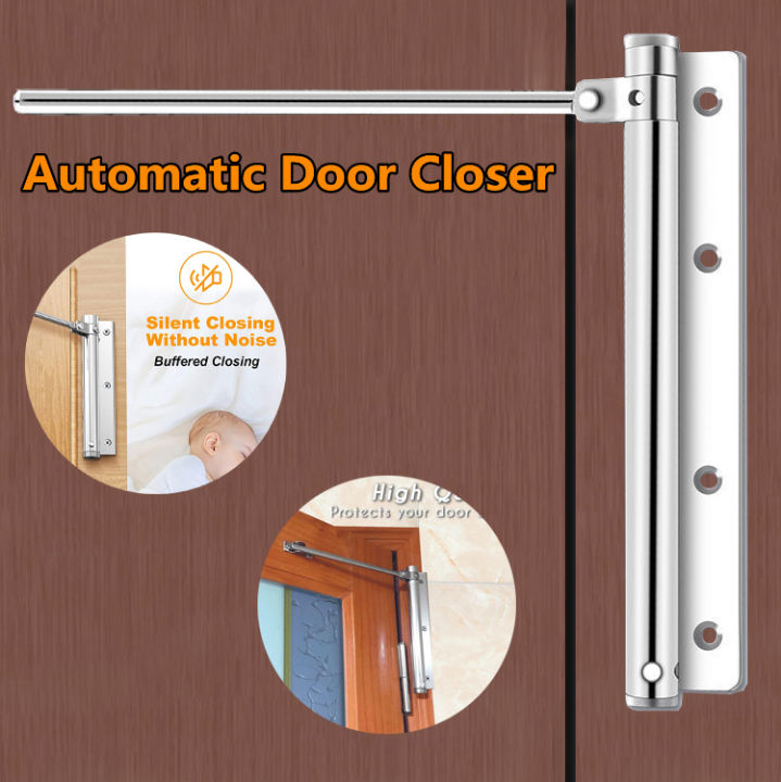 Adjustable Door Closer Aluminum Alloy Automatic Door Spring Closer Soft