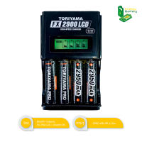 Toriyama แท่นชาร์จ FX 2900 LCD พร้อมถ่านชาร์จ AA 2950 mAh 4 ก้อน