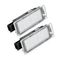 ป้ายทะเบียนรถแคนบัส LED 2ชิ้นไฟโคมไฟประกอบป้ายทะเบียนรถสำหรับ Renault Megane Twingo Laguna Master 2 3พื้นที่ Clio 4