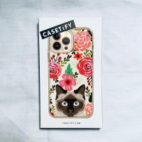 【HOT】casetify X Flower Cat Beige Case IPhone 14 13 12 11 Pro Max Mini XS MAX XR X SE 6 6S 7 8 Plus Soft Case