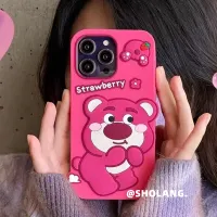 SDFGERGEH เคส ไอโฟน การ์ตูนน่ารักหมีสตรอเบอร์รี่สีแดงกุหลาบ Huawei Nova10/9/8/7pro เคสมือถือ p40/p50 ซิลิโคนพระสิริ 80