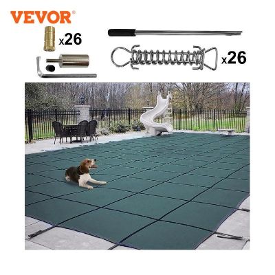 VEVOR Swimming Pool Cover Inground Green Mesh Solid Rectangle Pool Safety Cover For Winter Home Swimming Pood Protective Cover