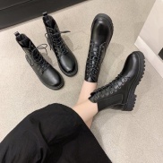 Giày bốt Martin Giày boot nữ thời trang đế cao 5cm cổ cao thời thượng 2021