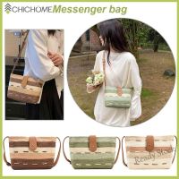 【Ready Stock】 ∈ C23 Woven Beach Bags Casual Crossbody Bag Grant Color Paper Rope Summer Handbags