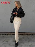 【CC】❈♛✉  OOTN Waist Split Skirts Street Mid-Calf Female Office Cotton Skirt 2023