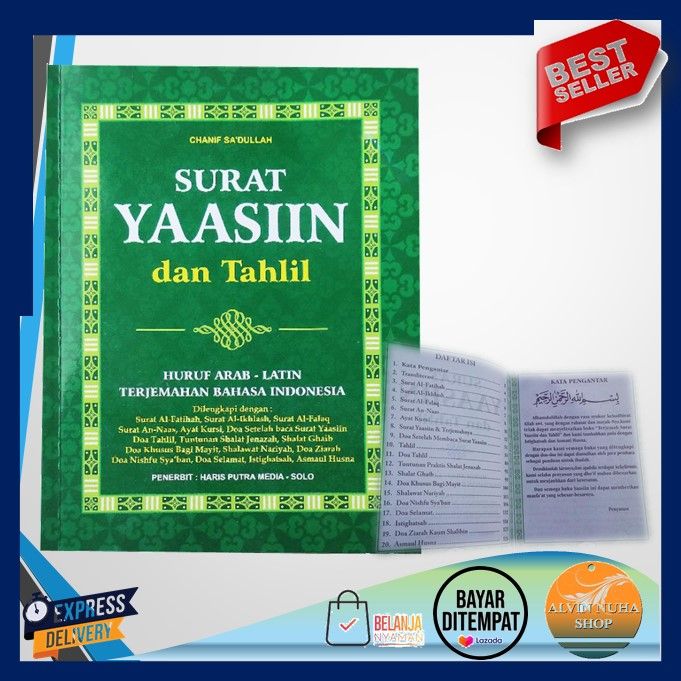 Buku Surat Yasin Dan Tahlil Huruf Arab Latin Terjemah Indonesia Hvs