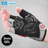 ◆▧๑ INBIKE Shockproof GEL Pad Cycling Gloves Half Finger Sport Gloves Men Women Summer Bicycle Gym Fitness Gloves MTB Gloves IF239