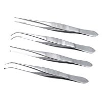 10Cm Stainless Steel Ophthalmic Forceps Tweezers Straigth Curved Head Ophthalmic Instrument