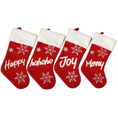 Christmas Tree Stocking Knitted Christmas Stockings Goody Gift Bags Non Woven Plush Christmas Socks Gift Bag Decorations Candy Socks for Kids &amp; Adults everywhere