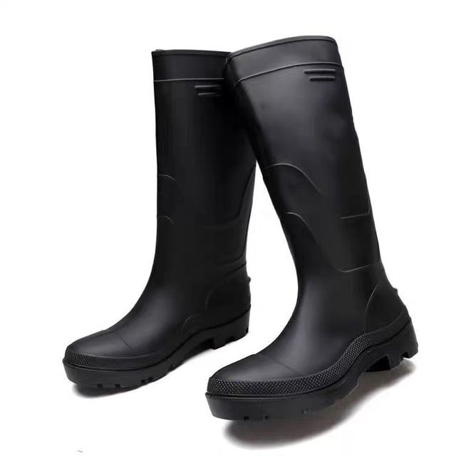 High Tube Rain Bota Simple Plain Rain Flood Boots for Men and Women ...