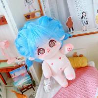 20cm Have a bone No bone Cute Doll Blue Hair Brown Eye Idol Dolls Jackson Jennie Lisa Jungkook Jimin Plush Dolls Gift