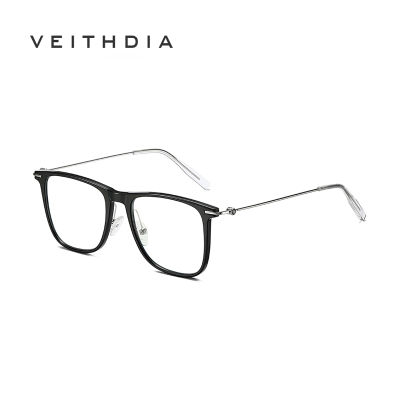VEITHDIA TR90กรอบแว่นตาเฟรมขนาดใหญ่สี่เหลี่ยมสำหรับผู้ชายและผู้หญิง,สินค้าใหม่ทำจากสแตนเลสกรอบแว่นตาทนป้องกันแสงสีฟ้ากรอบแว่นตา