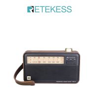 Retekess TR614 เสาอากาศวิทยุ FM MW SW รองรับหูฟัง 3.5 มม. สายชาร์จ usb แบบพับได้ ลายไม้ สไตล์เรโทร 3 สาย