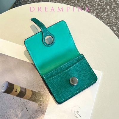 【CC】┇◎☸  Luxury Design Cowhide Credit Card Holder Round Hasp Leather Business Name ID Fashion Female Small Wallet