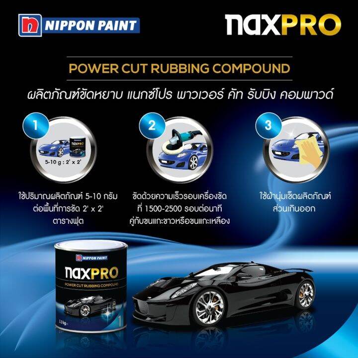 nippon-ยาขัดหยาบ-สูตรน้ำมัน-naxpro-power-cut-rubbing-compound-0-5-3-3-kg-ยาขัดหยาบ-ใช้กับฟองน้ำขัดหยาบ-ขนแกะขาว-หรือข