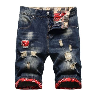 2023 New Fashion Mens Ripped Short Jeans Brand Clothing Bermuda Summer Cotton Shorts Breathable Denim Shorts Male Size 28-42