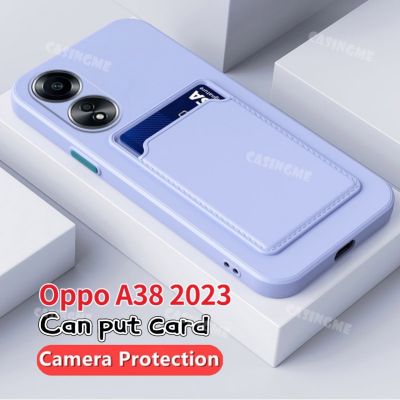 เคสซิลิโคนกระเป๋าเงินมีช่องเสียบบัตรลูกกวาด2023 A38 Oppo A78 A58 A98 5G 4G A 38 A 58 OppoA38 OppoA78 OppoA58กล้อง2023ปกป้องเคสโทรศัพท์ฝาหลัง
