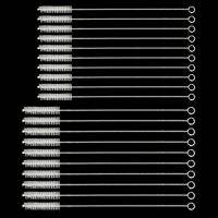 ⊙☄▪ 20pcs 6mm/10mm Straw Cleaning Brush Reusable Eco-Friendly Stainless Steel Drinking Straw Cleaner Brush Soft Hair Cleaning Tool