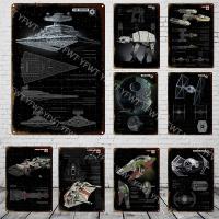 mrDh 9527 Movie Star Wars9527 Spacecraft Metal Tin Sign Decorative Plate Metal Poster Retro Metal BNR Size: 20cm X 30cm（Contact the seller, free customization）