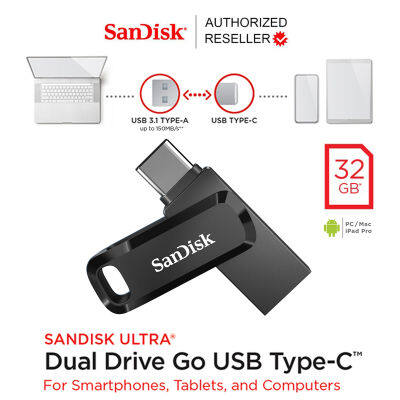 SanDisk Ultra Dual Drive Go 32GB USB 3.1 Gen1 Flash Drive Type-C OTG Speed 150mb/s (SDDDC3-032G-G46) แฟลชไดรฟ์ 2หัว ประกัน Synnex 5ปี