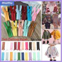 MUMU 5pcs/set ใหม่ 20 สี เครื่องประดับเสื้อผ้า DIY มินิซิป ซิปเสื้อผ้าตุ๊กตา ตัดเย็บเสื้อผ้า สมุดเย็บผ้าแฮนด์เมด